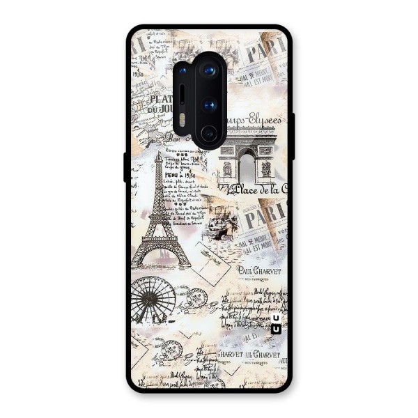 Paris Paper Glass Back Case for OnePlus 8 Pro