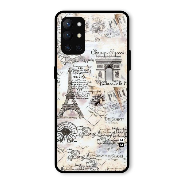 Paris Paper Glass Back Case for OnePlus 9R