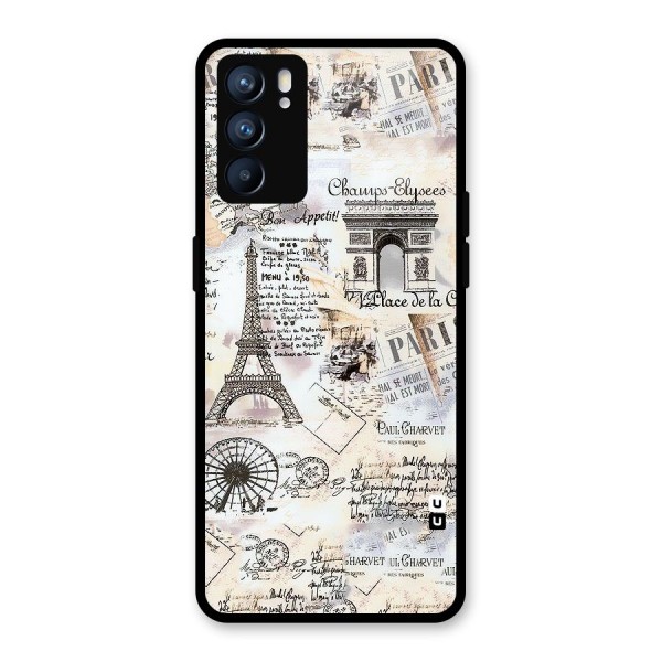 Paris Paper Glass Back Case for Oppo Reno6 5G