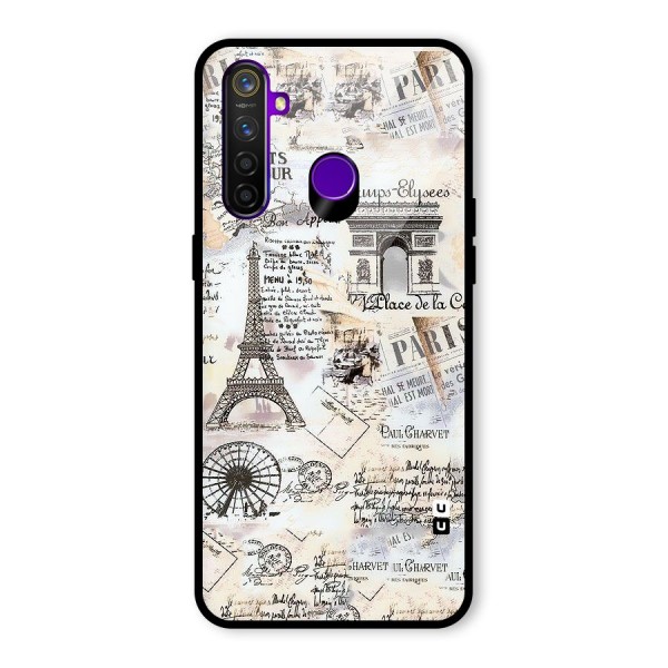 Paris Paper Glass Back Case for Realme 5 Pro