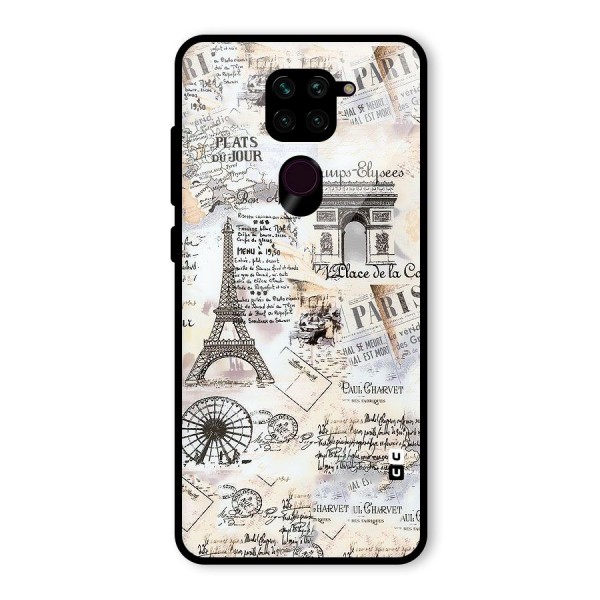 Paris Paper Glass Back Case for Redmi Note 9