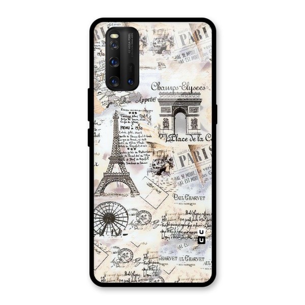 Paris Paper Glass Back Case for Vivo iQOO 3