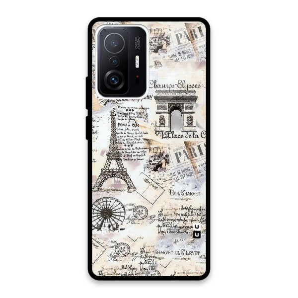 Paris Paper Glass Back Case for Xiaomi 11T Pro