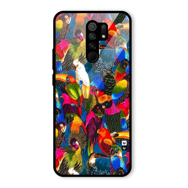 Parrot Art Glass Back Case for Redmi 9 Prime