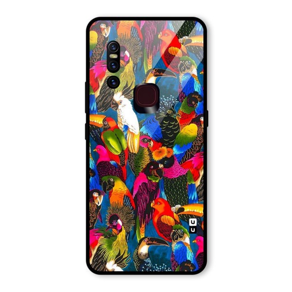 Parrot Art Glass Back Case for Vivo V15