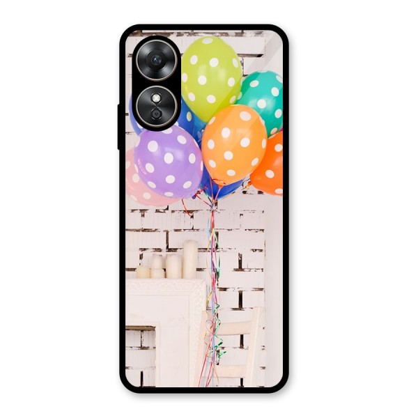 Party Balloons Glass Back Case for Oppo A17