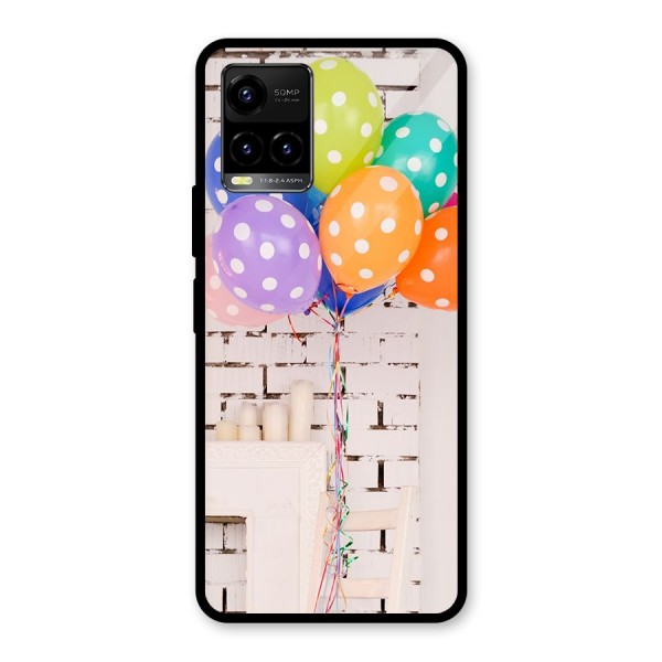 Party Balloons Glass Back Case for Vivo Y21 2021