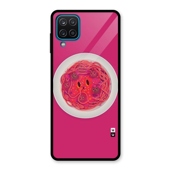 Pasta Cute Glass Back Case for Galaxy A12