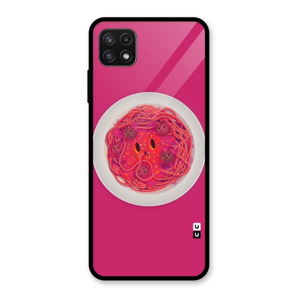 Pasta Cute Glass Back Case for Galaxy A22 5G