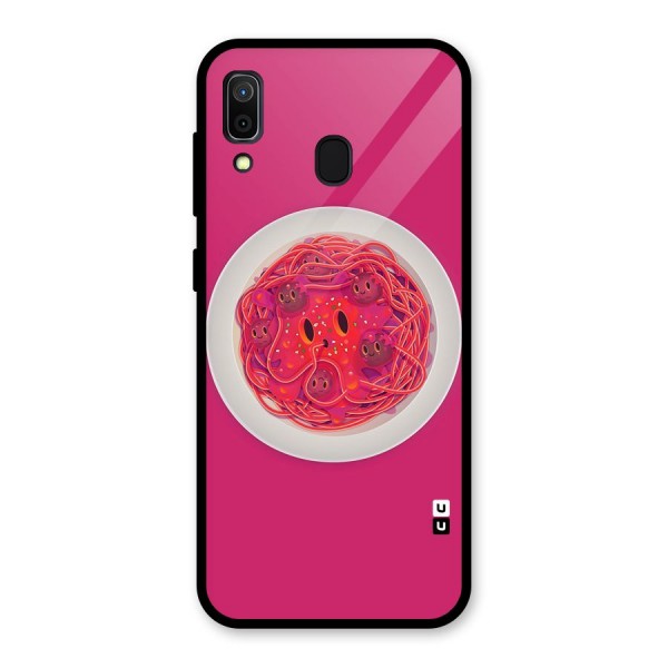 Pasta Cute Glass Back Case for Galaxy A30