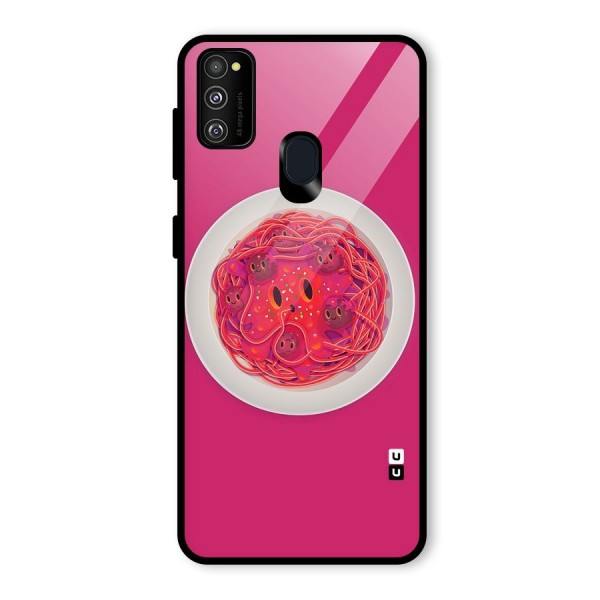 Pasta Cute Glass Back Case for Galaxy M21