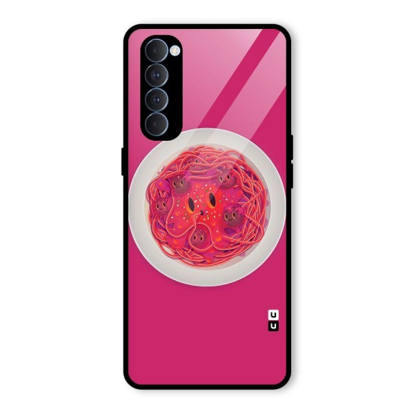 Pasta Cute Glass Back Case for Oppo Reno4 Pro