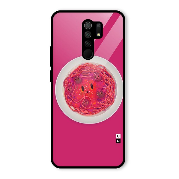 Pasta Cute Glass Back Case for Redmi 9 Prime