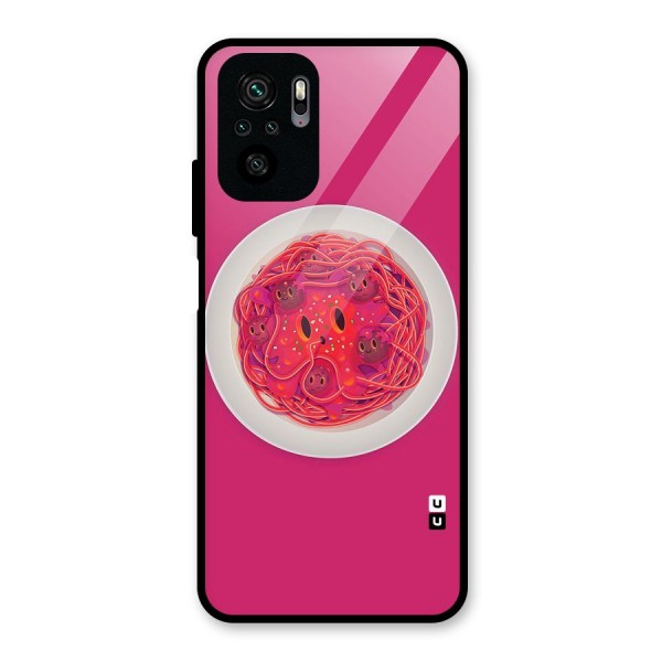 Pasta Cute Glass Back Case for Redmi Note 10