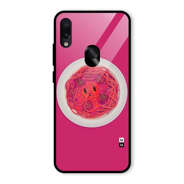 Pasta Cute Glass Back Case for Redmi Note 7