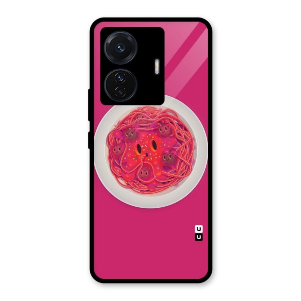 Pasta Cute Glass Back Case for Vivo T1 Pro