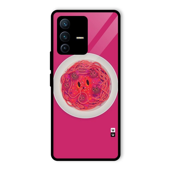 Pasta Cute Glass Back Case for Vivo V23 Pro