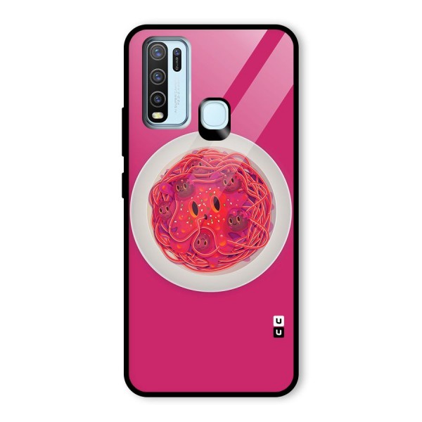 Pasta Cute Glass Back Case for Vivo Y30