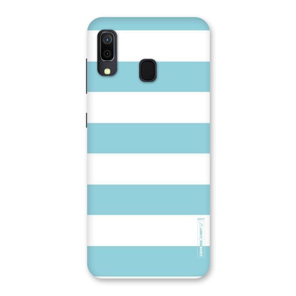 Pastel Blue White Stripes Back Case for Galaxy A20