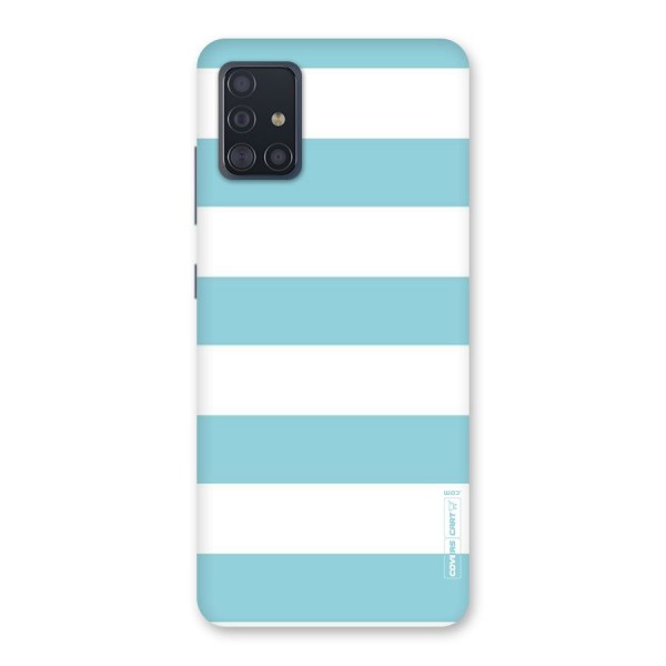 Pastel Blue White Stripes Back Case for Galaxy A51