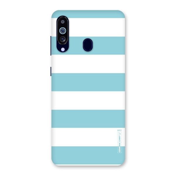 Pastel Blue White Stripes Back Case for Galaxy A60