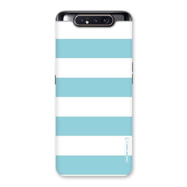 Pastel Blue White Stripes Back Case for Galaxy A80