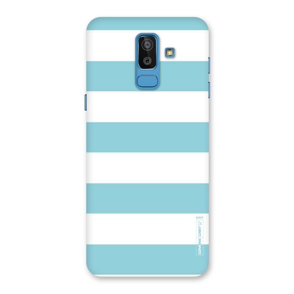 Pastel Blue White Stripes Back Case for Galaxy J8