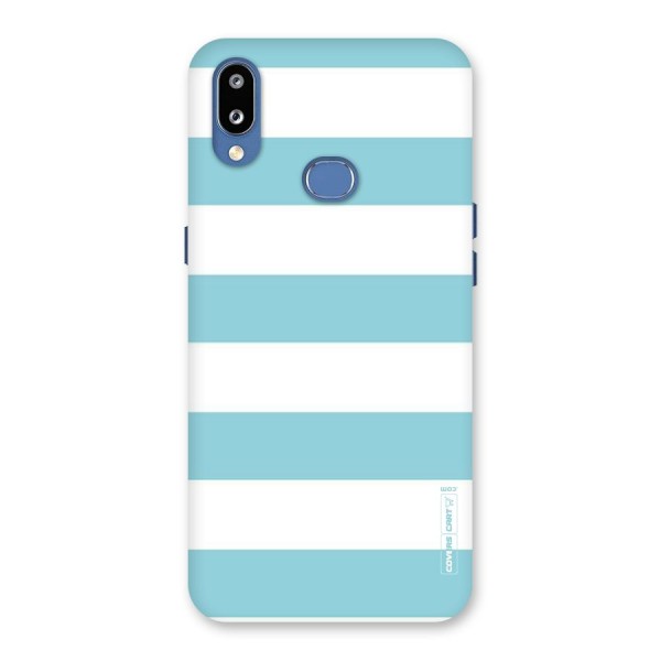 Pastel Blue White Stripes Back Case for Galaxy M01s