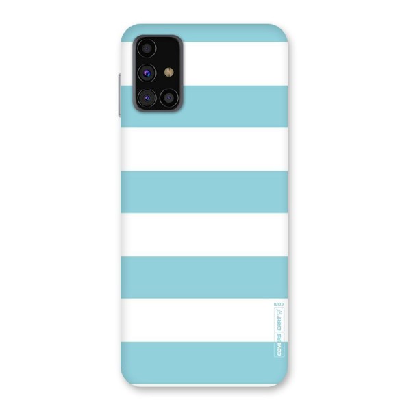 Pastel Blue White Stripes Back Case for Galaxy M31s