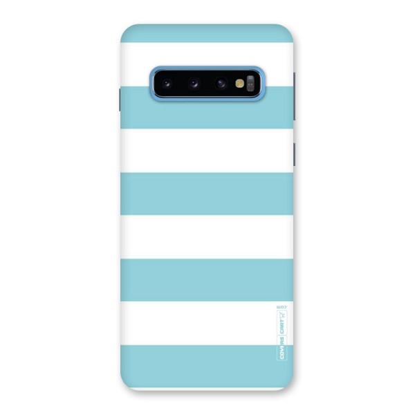 Pastel Blue White Stripes Back Case for Galaxy S10