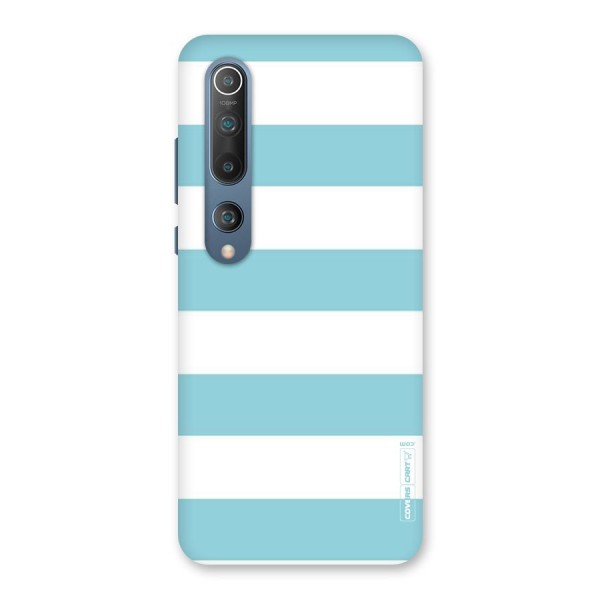 Pastel Blue White Stripes Back Case for Mi 10