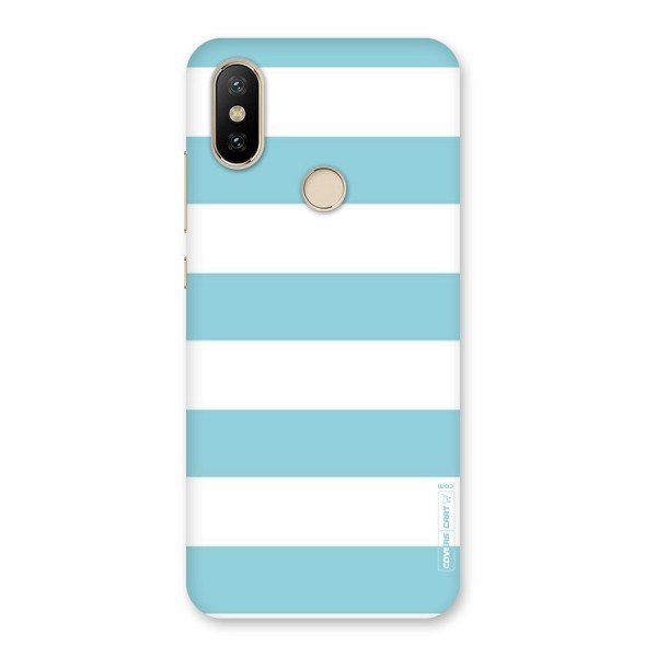 Pastel Blue White Stripes Back Case for Mi A2