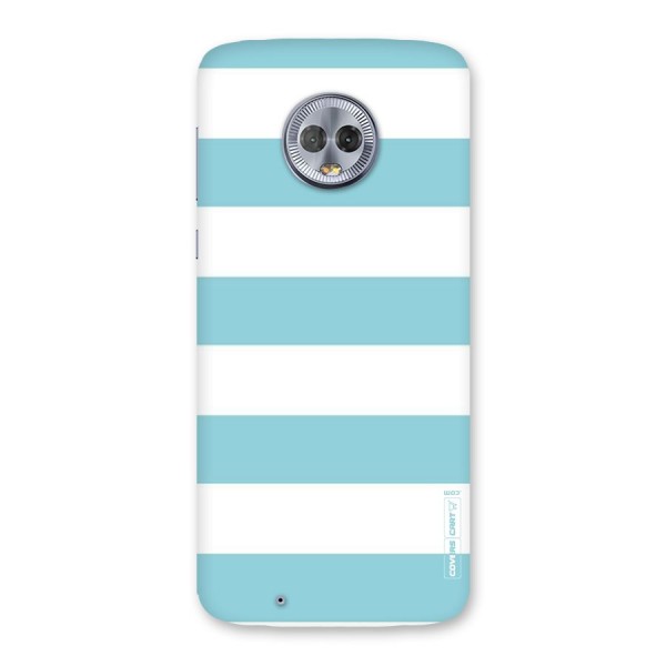 Pastel Blue White Stripes Back Case for Moto G6