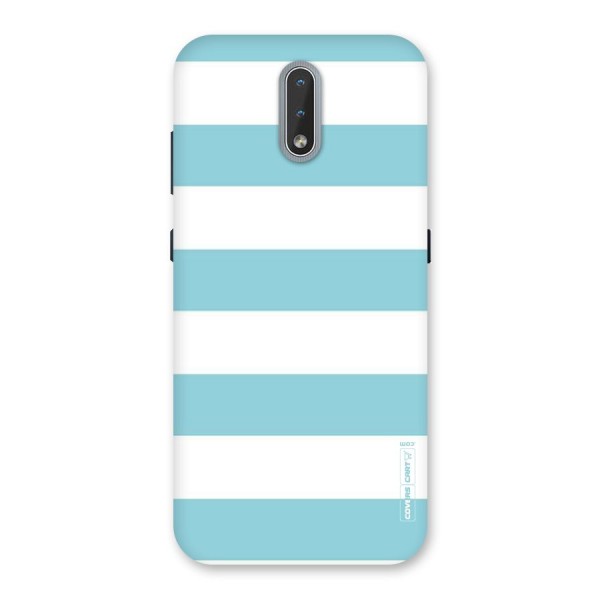 Pastel Blue White Stripes Back Case for Nokia 2.3