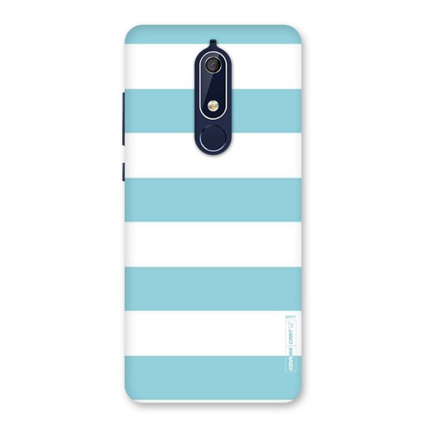 Pastel Blue White Stripes Back Case for Nokia 5.1