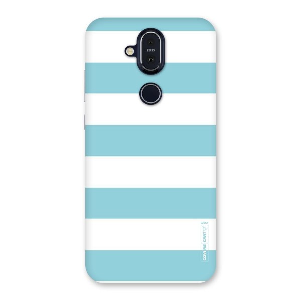 Pastel Blue White Stripes Back Case for Nokia 8.1