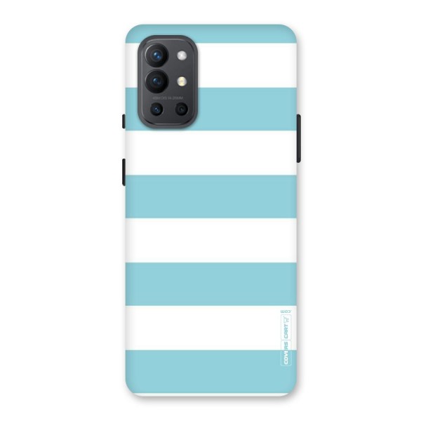 Pastel Blue White Stripes Back Case for OnePlus 9R