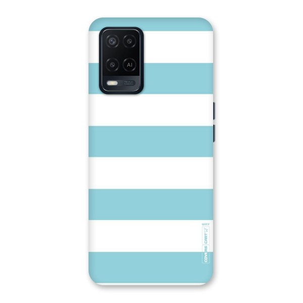 Pastel Blue White Stripes Back Case for Oppo A54