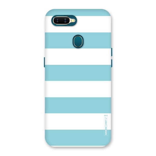 Pastel Blue White Stripes Back Case for Oppo A7