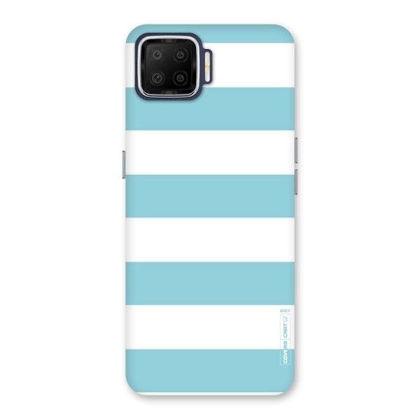 Pastel Blue White Stripes Back Case for Oppo F17