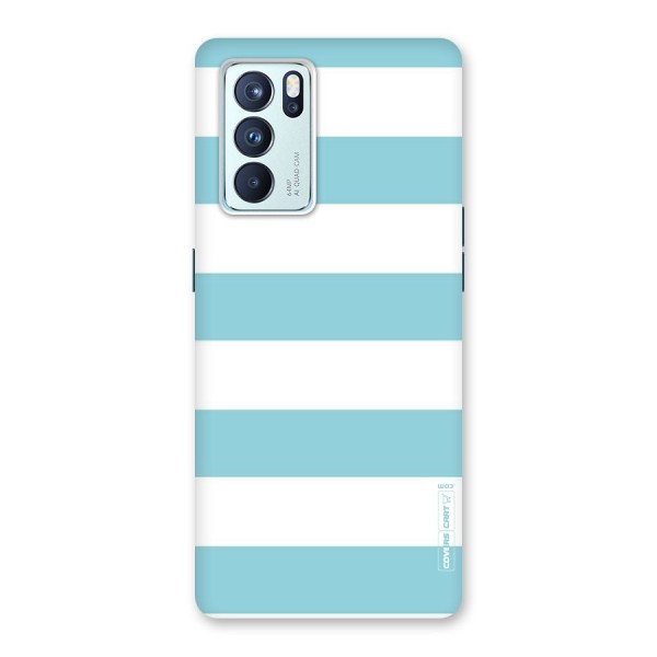 Pastel Blue White Stripes Back Case for Oppo Reno6 Pro 5G