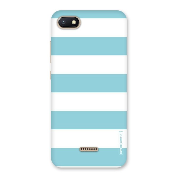 Pastel Blue White Stripes Back Case for Redmi 6A