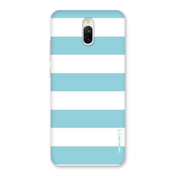 Pastel Blue White Stripes Back Case for Redmi 8A Dual