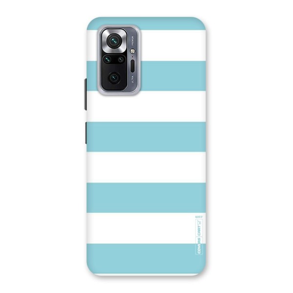 Pastel Blue White Stripes Back Case for Redmi Note 10 Pro