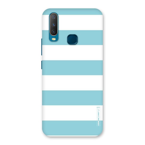 Pastel Blue White Stripes Back Case for Vivo Y15