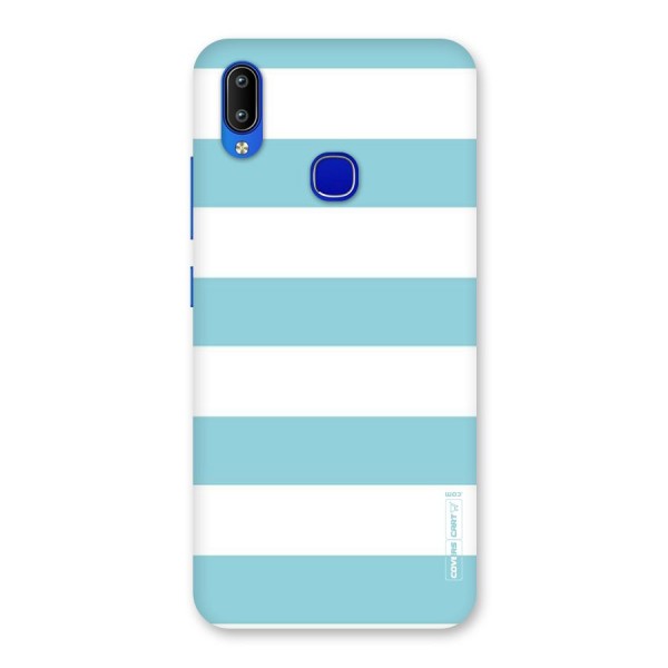 Pastel Blue White Stripes Back Case for Vivo Y91