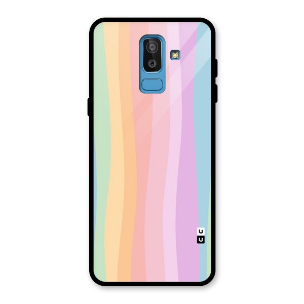 Pastel Curves Glass Back Case for Galaxy J8