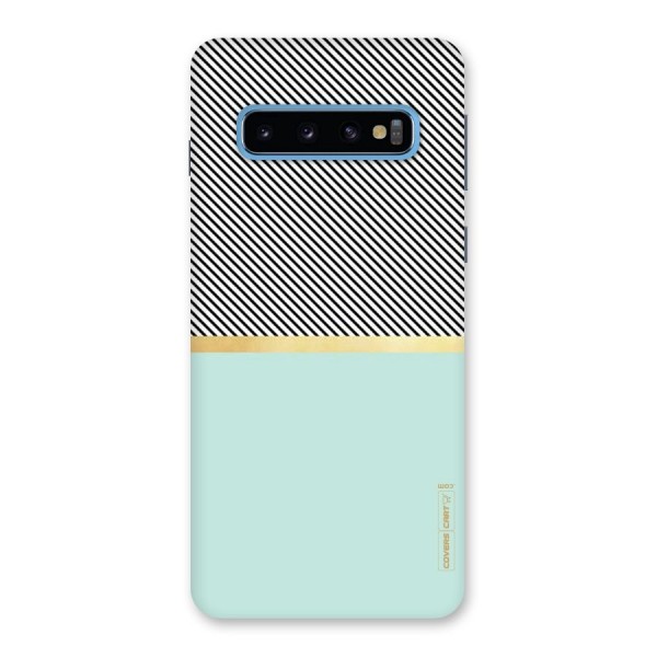 Pastel Green Base Stripes Back Case for Galaxy S10