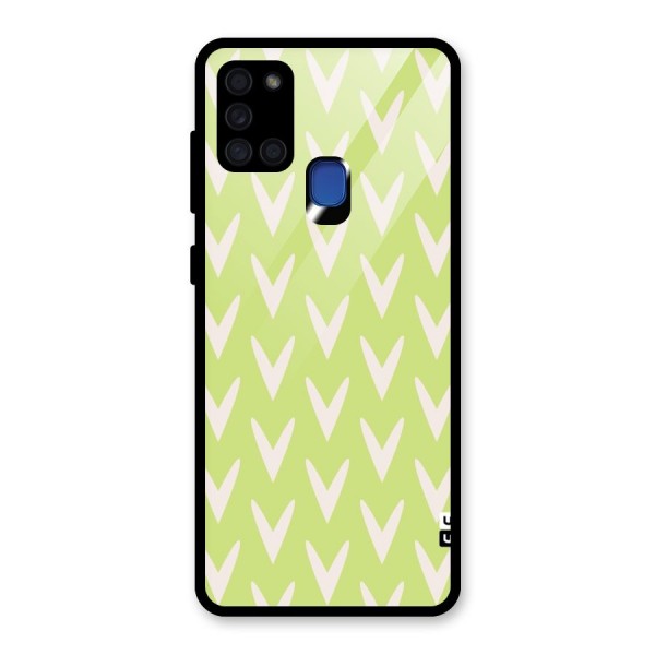 Pastel Green Grass Glass Back Case for Galaxy A21s