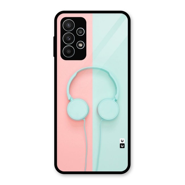 Pastel Headphones Glass Back Case for Galaxy A23